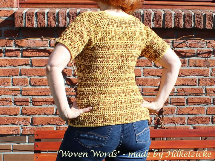 Häkelanleitung "Woven-Words" ein Pullover/Shirt  RVO in Interlocking