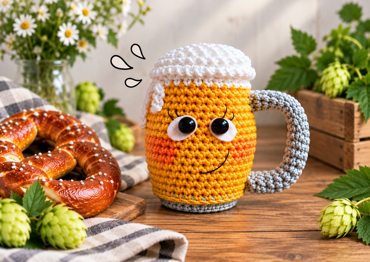 Häkelanleitung Amigurumi Bier  - PDF Datei deutsch