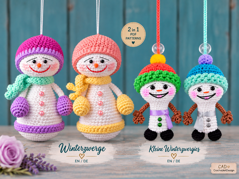 2er-Set Winterzwerge & Kleine Winterzwergies – Häkelanleitungen als PDF