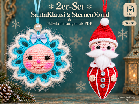 2er-Set Santa Klausi & SternenMond – Häkel-PDF