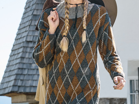 Kleid im Rhombenmuster
