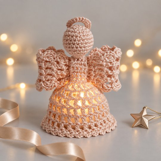 Crochet Pattern Bow Angel Celeste – Christmas Angel with LED Tealight