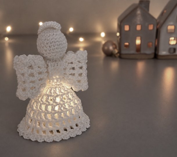 Crochet Pattern Bow Angel Celeste – Christmas Angel with LED Tealight