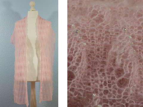 Mohairschal mit Perlen „Bling Bling II“- Strickanleitung