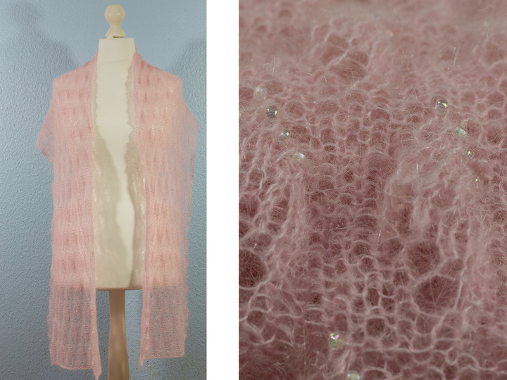 Mohairschal mit Perlen „Bling Bling II“- Strickanleitung