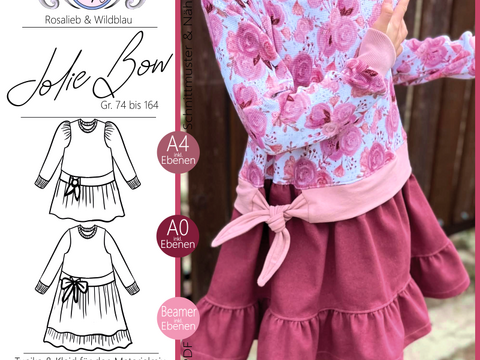 E-Book Schnittmuster JolieBow Kleid Gr.74-164