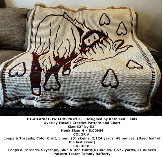 LovePrints Bovine Highlander Blanket Pattern
