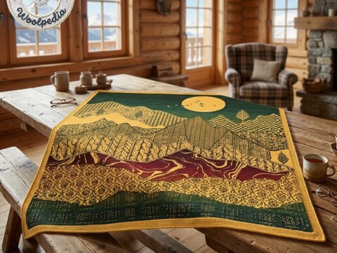 Decken "Elegante Berge" Colorwork Strickanleitung - Woolpedia