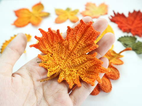 Crochet Maple leaf - Autumn Leaf Decoration Pattern