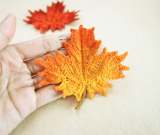Crochet Maple leaf - Autumn Leaf Decoration Pattern