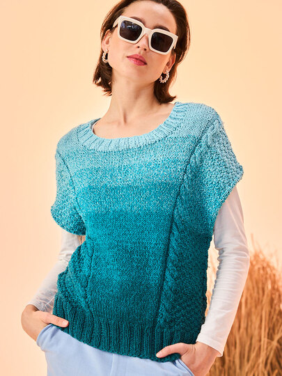 PULLUNDER JOLIE … MIT ZOPFSTREIFEN GESTRICKT