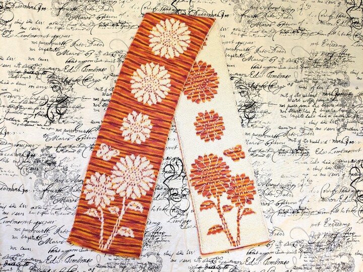 Scarf "Sunflowers" - double knitting pattern