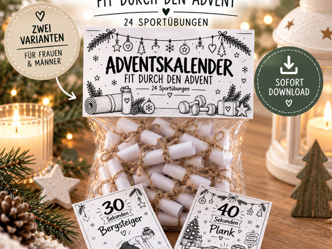Adventskalender Sport – 24 Sportübungen für Männer & Frauen