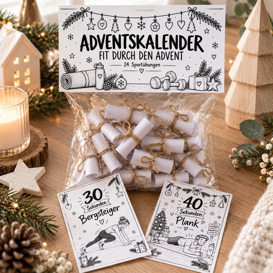 Adventskalender Sport – 24 Sportübungen für Männer & Frauen