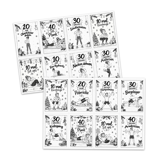 Adventskalender Sport – 24 Sportübungen für Männer & Frauen