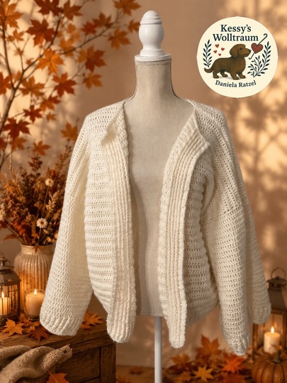 Häkel-Cardigan Cozy Gold