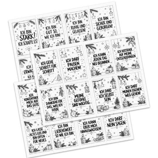 Adventskalender positive Affirmationen | 24 Affirmationskarten