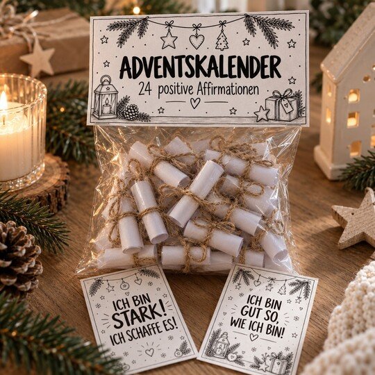 Adventskalender positive Affirmationen | 24 Affirmationskarten