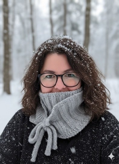 Schal Greta – wandelbarer Strickschal mit Bindebändern | Strickanleitung