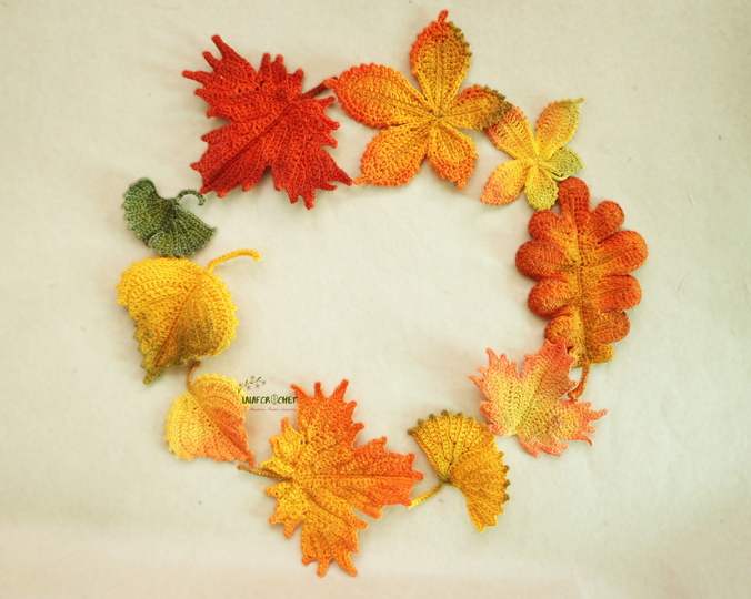 Häkelanleitung Herbstliche Blätter Set- Herbstdekoration
