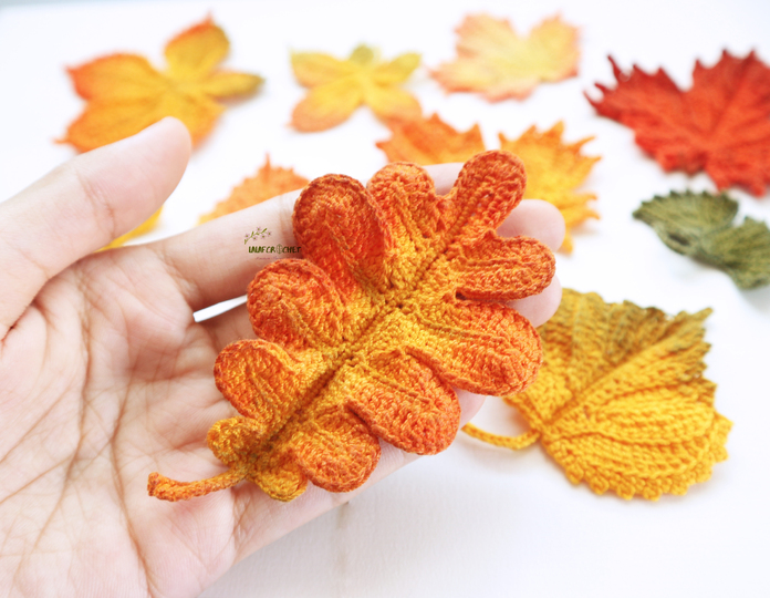 Häkelanleitung Herbstliche Blätter Set- Herbstdekoration