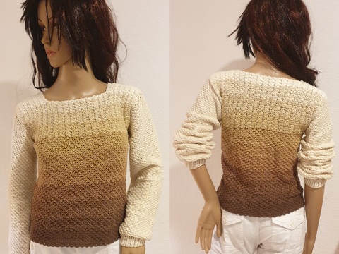 Crochet Pattern Sweater Infinity Shell-Flow, seamless Women's Pullover