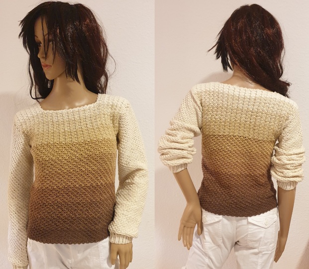 Crochet Pattern Sweater Infinity Shell-Flow, seamless Women's Pullover
