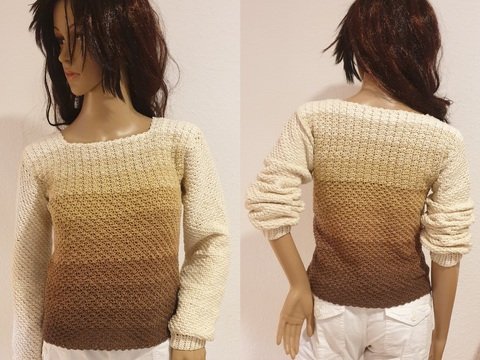 Häkelanleitung Pullover Infinity Shell-Flow, nahtloser Damen-Sweater