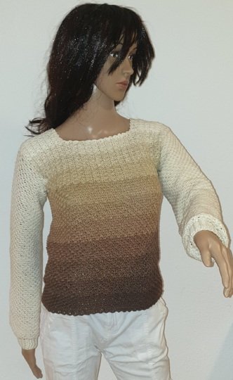 Häkelanleitung Pullover Infinity Shell-Flow, nahtloser Damen-Sweater