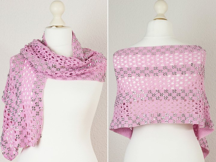 Häkel-Anleitung Schal mit Pailletten „Bling Bling V“
