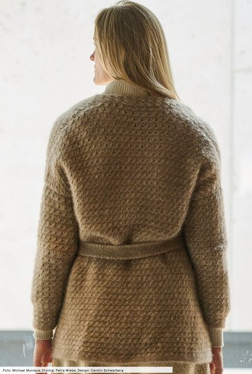 Strukturmuster-Jacke mit Bindegürtel