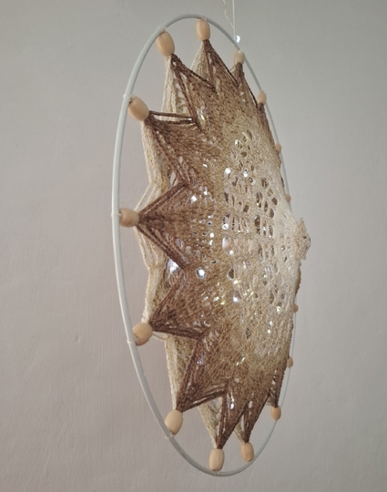 festliches 2-teiliges Mandala "Zimtsternchen" mit Lichterkette zu befüllen