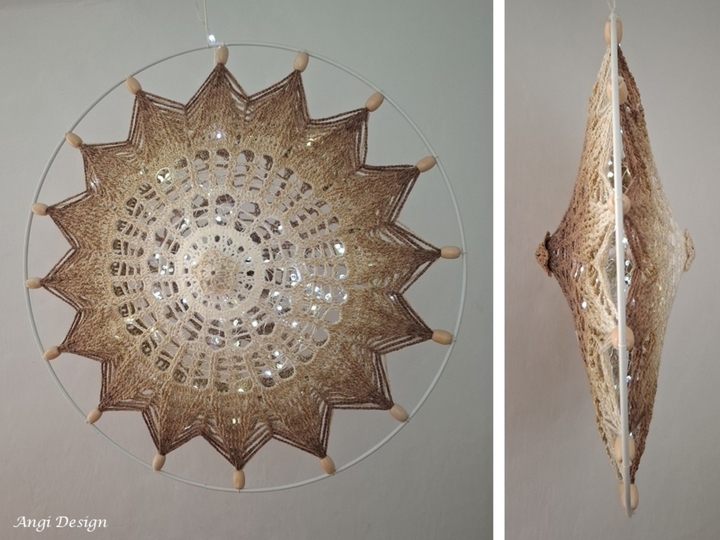 festliches 2-teiliges Mandala "Zimtsternchen" mit Lichterkette zu befüllen