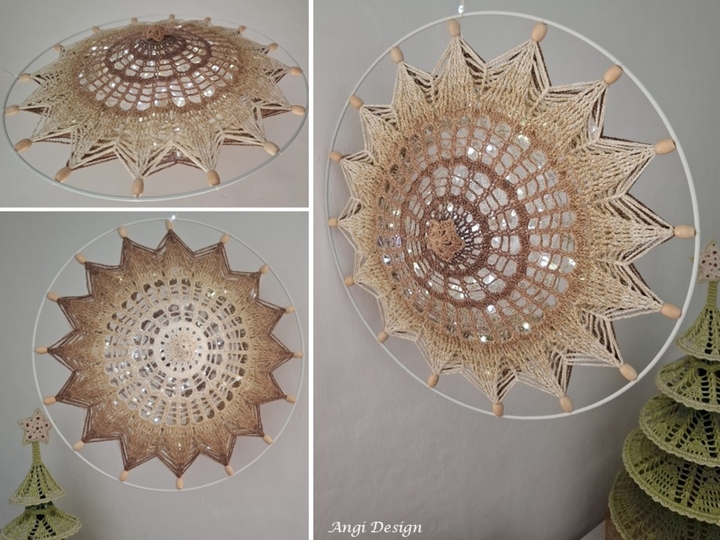 festliches 2-teiliges Mandala "Zimtsternchen" mit Lichterkette zu befüllen
