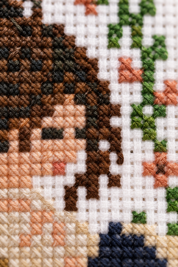 Reading Girl Bookmark Cross Stitch Pattern PDF – Floral Book Lover Design