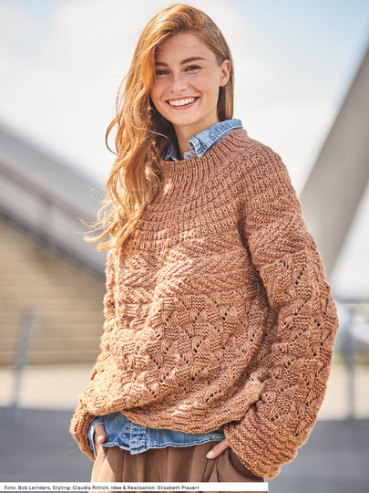 Mustermixpulli mit Rundpasse