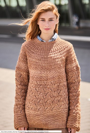 Mustermixpulli mit Rundpasse