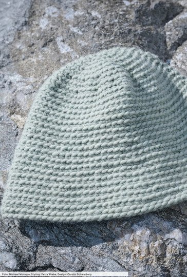 Gestreifter Ajourmusterpulli mit Bucket