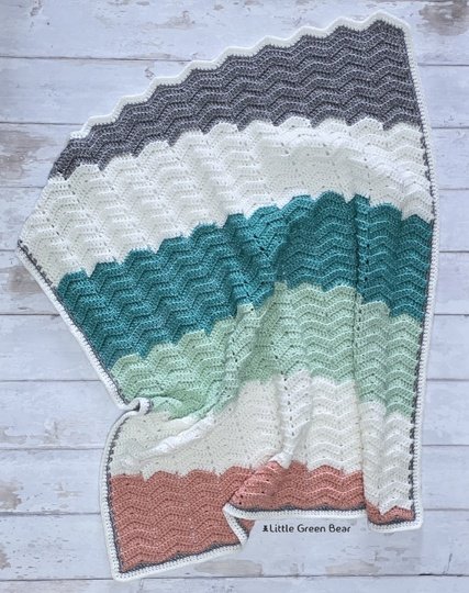 Baby Waves Ripple Blanket Crochet Pattern (English)