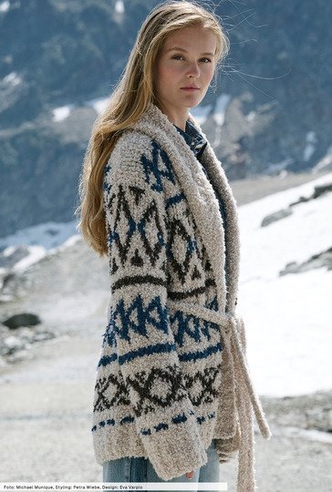 Jacquardjacke mit Schalkragen