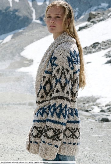 Jacquardjacke mit Schalkragen