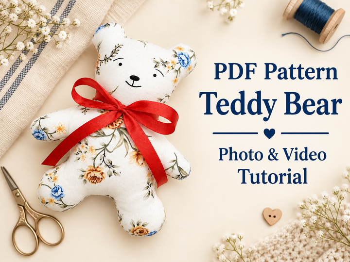 Teddy Bear Sewing Pattern – Memory Bear | PDF + Photo & Video Tutorial