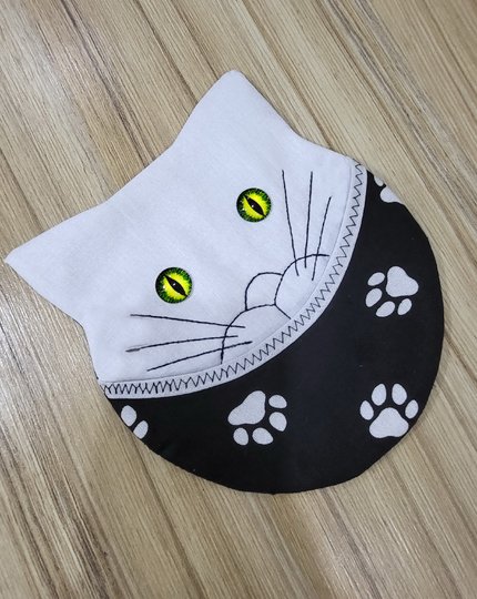 PDF Cat Potholder Sewing Pattern DIY Cute Halloween Kitchen Decor Tutorial