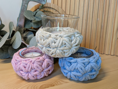 Teelichtkörbchen im Jasmin-Muster / Häkelanleitung / Anfängerfreundlich