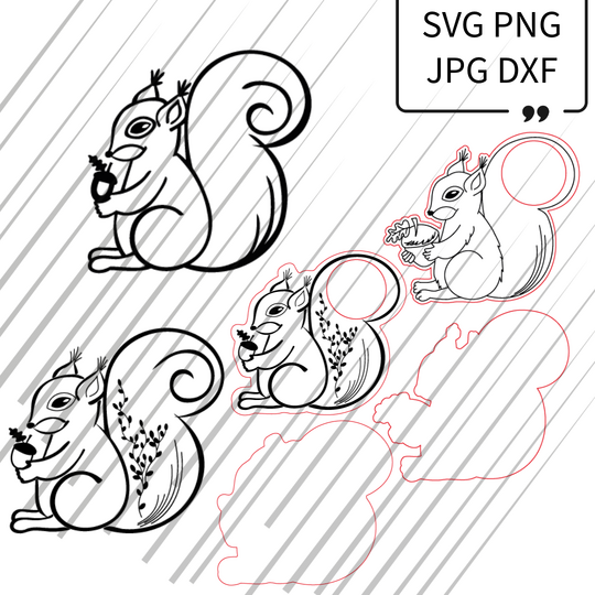 Plotterdatei Laserdatei SVG Eichhörnchen Teelicht