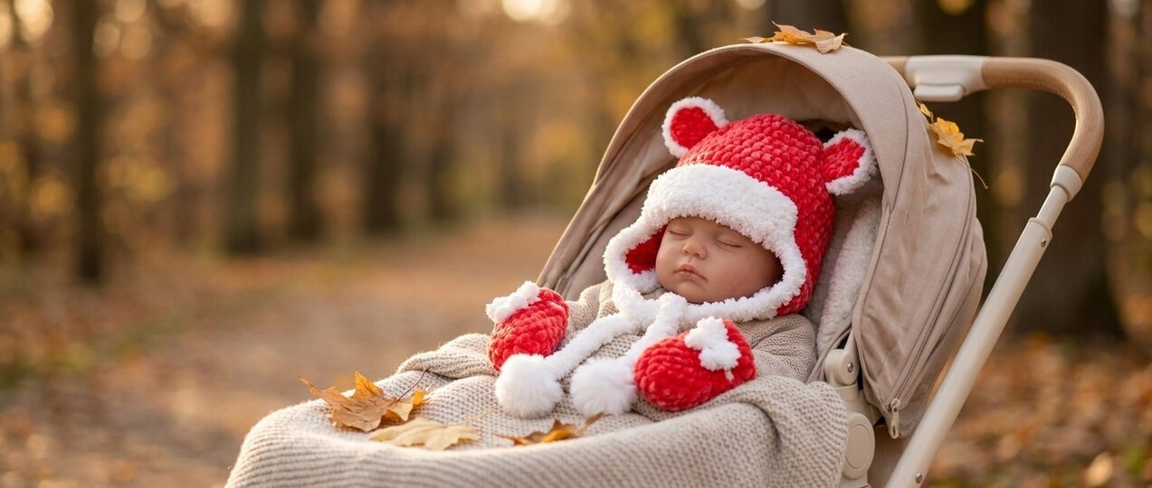 Crochet Pattern – Cosy Baby Hat with Ears & Mittens