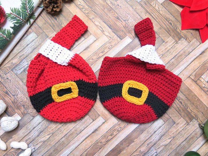 Knotenbeutel - Weihnachtsmann-Bauch - Häkelanleitung