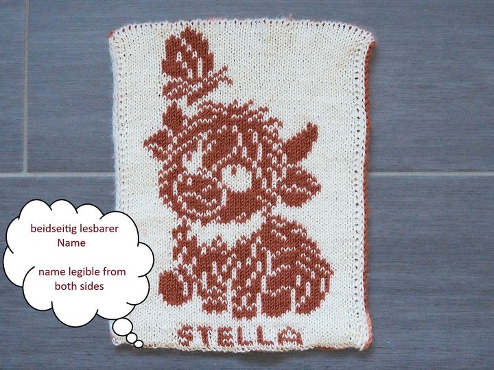 Strickanleitung: Baby-Schmusetuch/Waschlappen „Stella“ (Highland Cow)