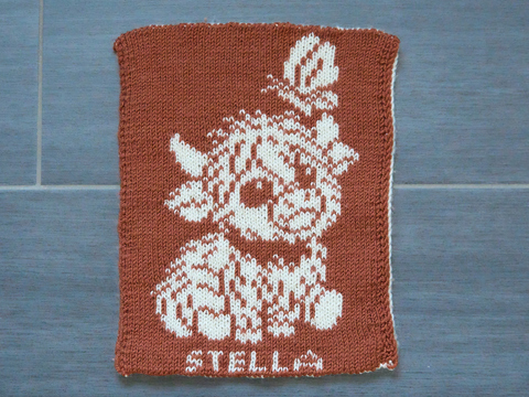 Strickanleitung: Baby-Schmusetuch/Waschlappen „Stella“ (Highland Cow)