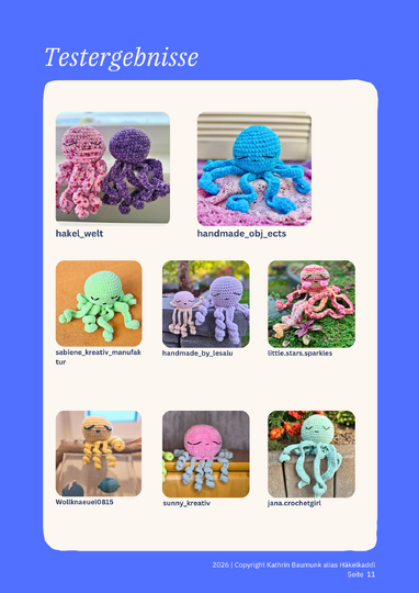 Häkelanleitung Oktopus schlafend PDF Krake gehäkelt Tutorial